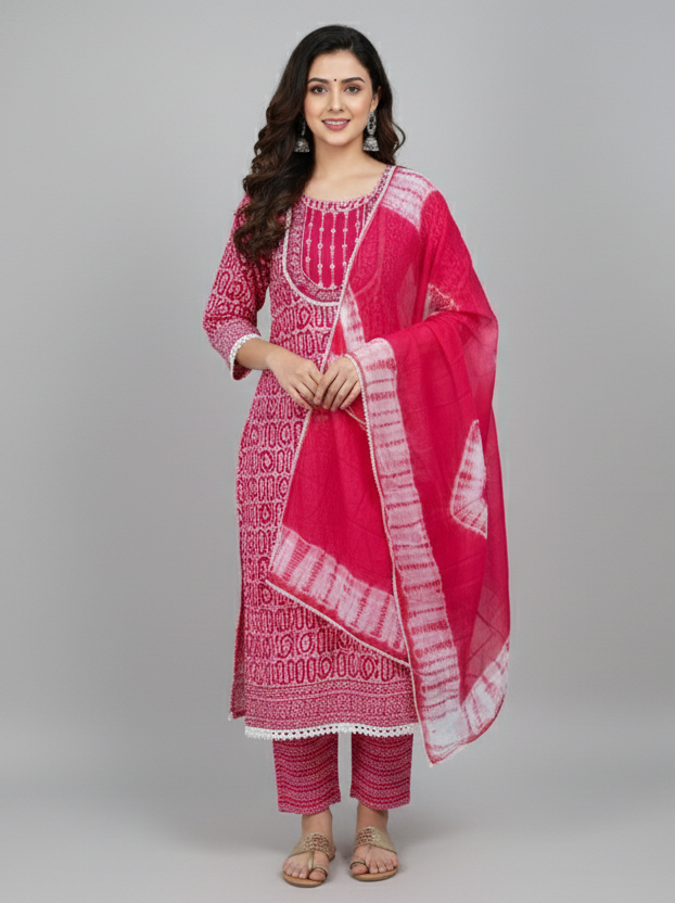 Ruby Pink Pure Cotten Kurti