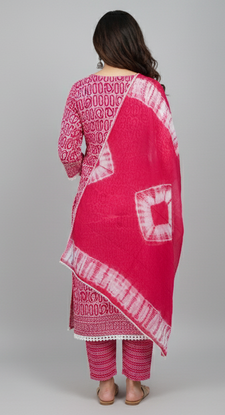 Ruby Pink Pure Cotten Kurti